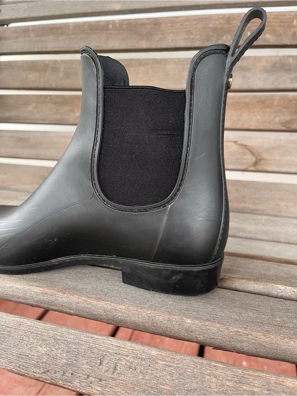 Sam Edelman Black Tinsley Chelsea Rain Boots Booties Women’s Size 9 Waterproof - Picture 7 of 11